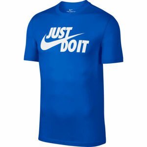 Nike NSW TEE JUST DO IT SWOOSH Pánske tričko, modrá,biela, veľkosť