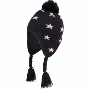 Lewro GALADRIL Dievčenská pletená čiapka, čierna, veľkosť 12-15