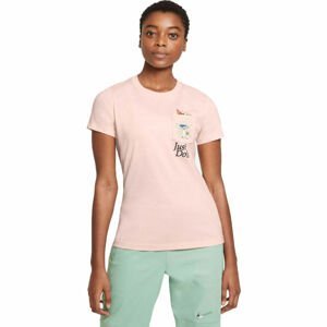 Nike NSW TEE REG SS PKT NATURE BIE W ružová S - Dámske tričko