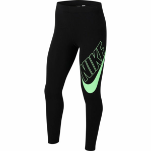 Nike NSW FAVORITES GX LEGGING G Dievčenské legíny, čierna, veľkosť S