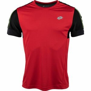 Lotto SPEEDRUN III TEE PRT PL Pánske športové tričko, červená,čierna,strieborná, veľkosť