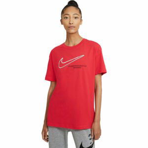 Nike NSW TEE BOY SWOOSH W červená L - Dámske tričko