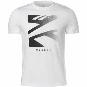 Reebok VECTOR FADE SHORT SLEEVE TEE Pánske tričko, biela,čierna, veľkosť