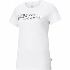 Puma REBEL GRAPHIC TEE Dámske tričko, biela, veľkosť XS