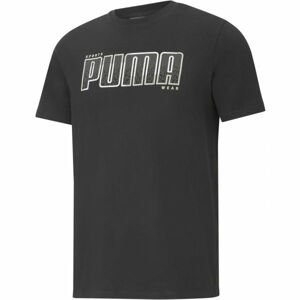 Puma ATHLETICS TEE BIG LOGO Pánske tričko, čierna,biela, veľkosť