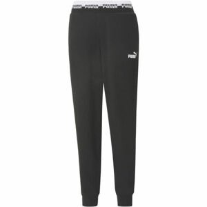 Puma AMPLIFIED PANTS TR Dámske tepláky, čierna,biela, veľkosť