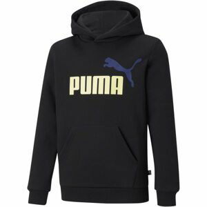 Puma ESS + 2 COL BIG LOGO HOODIE FL B Chlapčenská mikina, čierna, veľkosť 152