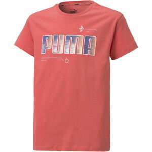 Puma ALPHA TEE G Dievčenské tričko, lososová, veľkosť 152