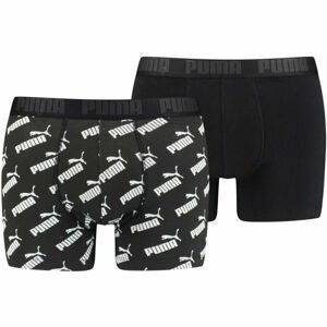 Puma MEN AOP BOXER 2P Pánske boxerky, čierna, veľkosť S