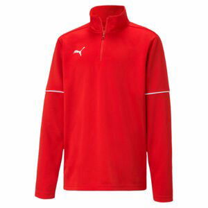 Puma TEAMGOAL 1 4 ZIP TOP CORE JR Chlapčenská mikina, červená, veľkosť 164