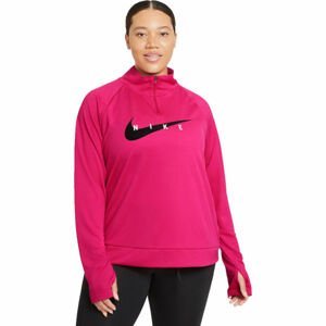 Nike SWOOSH RUN HZ MIDLAYER W Dámska bežecká mikina, ružová,čierna,biela, veľkosť