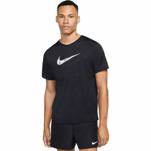 Nike BREATHE RUN TOP SS WR GX M Pánske bežecké tričko, čierna,biela, veľkosť