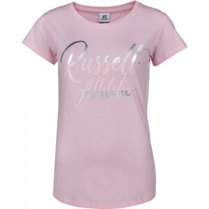 Russell Athletic SL SATIN LOGO S/S TEE Dámske tričko, ružová,strieborná, veľkosť