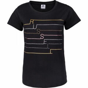Russell Athletic LINED RUSSELL S/S TEE Dámske tričko, čierna, veľkosť XS