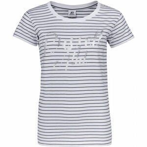 Russell Athletic SL STRIPED S/S TEE Dámske tričko, biela,čierna,strieborná, veľkosť