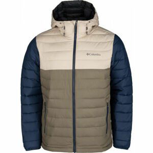 Columbia POWDER LITE HOODED JACKET Pánska bunda, khaki, veľkosť XXL