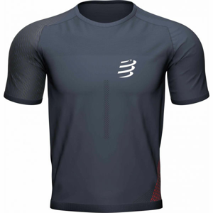 Compressport PERFORMANCE SS TSHIRT M Pánske bežecké tričko, tmavo sivá, veľkosť XL