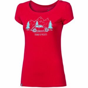 Progress LIBERTA BEETLE Dámske bambusové tričko s potlačou, červená, veľkosť M