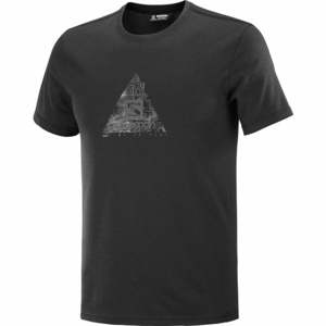 Salomon EXPLORE BLEND TEE M Pánske tričko, čierna,sivá, veľkosť