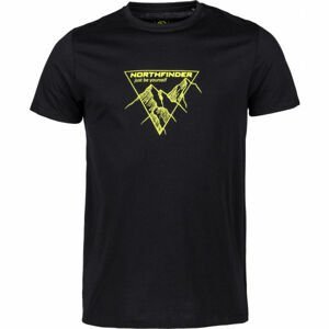 Northfinder LUCIANO Pánske tričko, čierna,zelená, veľkosť