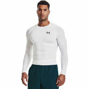 Under Armour HG ARMOUR COMP LS Pánske tričko, biela, veľkosť XXL