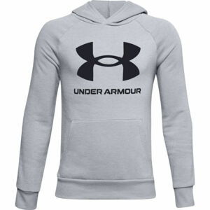 Under Armour RIVAL FLEECE HOODIE Chlapčenská mikina, sivá, veľkosť M