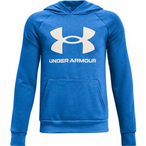 Under Armour RIVAL FLEECE HOODIE Chlapčenská mikina, modrá, veľkosť S