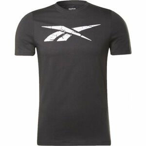 Reebok VECTOR STATEMENT TEE Pánske tričko, čierna,biela, veľkosť