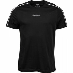 Reebok TRAINING ESSENTIALS PIPING TEE Pánske športové tričko, čierna,biela, veľkosť