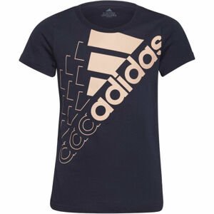 adidas LOGO T1 Dievčenské tričko, tmavo modrá, veľkosť 116