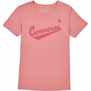Converse WOMENS NOVA CENTER FRONT LOGO TEE Dámske tričko, lososová, veľkosť XS
