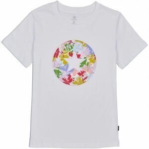 Converse FLOWER VIBES CHUCK PATCH CLASSIC TEE Dámske tričko, biela, veľkosť S