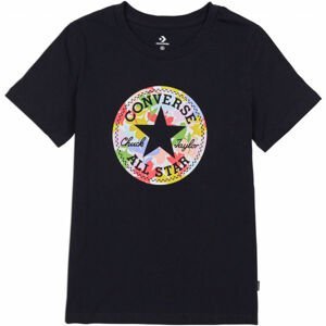 Converse FLOWER VIBES CHUCK PATCH CLASSIC TEE Dámske tričko, čierna, veľkosť S