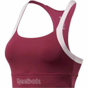 Reebok PIPING PACK BRALETTE Dámska športová podprsenka, vínová, veľkosť S