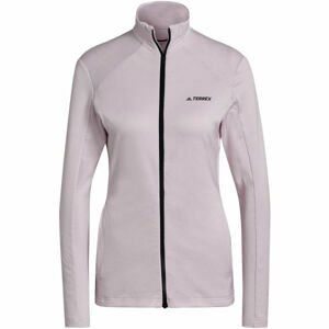 adidas TERREX MULTI FULL ZIP FLEECE Dámska outdoorová mikina, ružová,biela, veľkosť