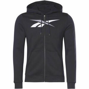 Reebok TE VECTOR FZ HOODIE Pánska flísová mikina, čierna, veľkosť L