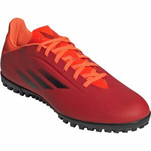 adidas X SPEEDFLOW.4 TF Pánske turfy, červená,oranžová,čierna, veľkosť 44 2/3