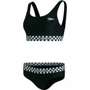 Speedo SOLID U-BACK 2 PIECE Dámske plavky, čierna, veľkosť 40