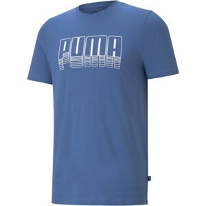 Puma PUMA BASIC TEE Pánske tričko, svetlomodrá,biela, veľkosť