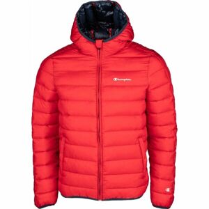 Champion HOODED JACKET Pánska prešívaná bunda, červená, veľkosť S