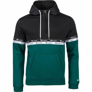 Champion HOODED HALF ZIP SWEATSHIRT zelená L - Pánska mikina