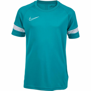 Nike DRI-FIT ACADEMY Chlapčenské futbalové tričko, tyrkysová,biela, veľkosť