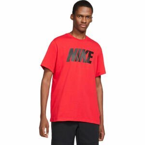 Nike NSW TEE ICON NIKE BLOCK M Pánske tričko, červená,čierna, veľkosť