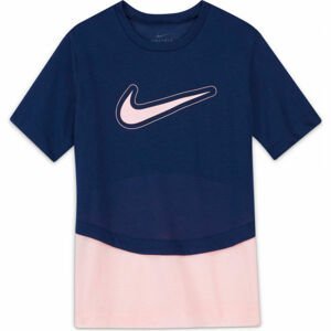 Nike DRY TROPHY SS TOP G Dievčenské tréningové tričko, tmavo modrá, veľkosť