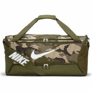 Nike BRASILIA DUFFEL CAMO M Športová taška, khaki, veľkosť os