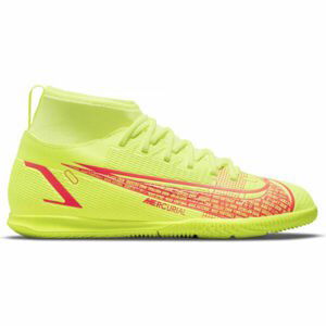 Nike JR MERCURIAL SUPERFLY 8 CLUB IC Detská halová obuv, reflexný neón, veľkosť 33.5