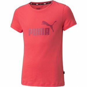 Puma ESS LOGO TEE G Dievčenské tričko, ružová,vínová, veľkosť