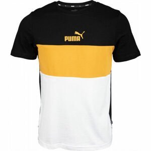 Puma ESS COLORBLOCK TEE Pánske tričko, čierna, veľkosť S