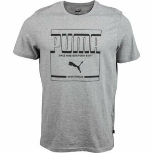 Puma GRAPHIC TEE Pánske tričko, sivá, veľkosť L