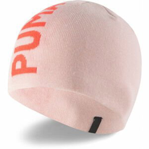 Puma ESS CLASSIC CUFFLESS  BEANIE JR Detská pletená čiapka, ružová, veľkosť UNI